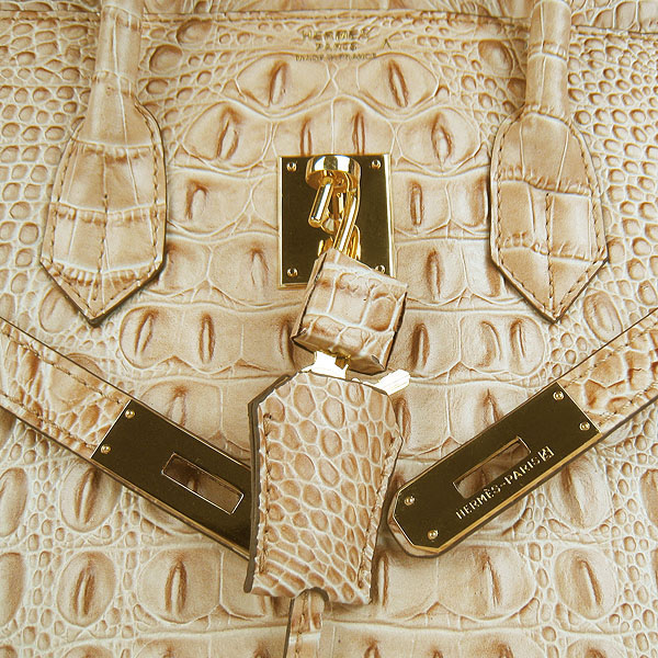 Replica Hermes Birkin 30CM Crocodile Head Veins Bag Earth Yellow 6088 On Sale - Click Image to Close